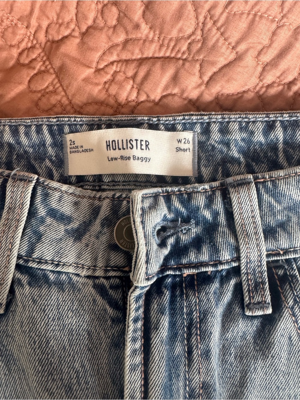 Hollister Light Blue Acid Wash Low-Rise Jeans